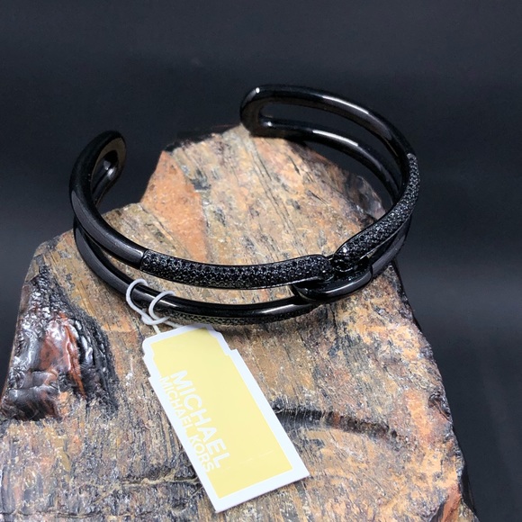 Michael Kors Iconic Link Pave Open Cuff Bracelet - Picture 6 of 11